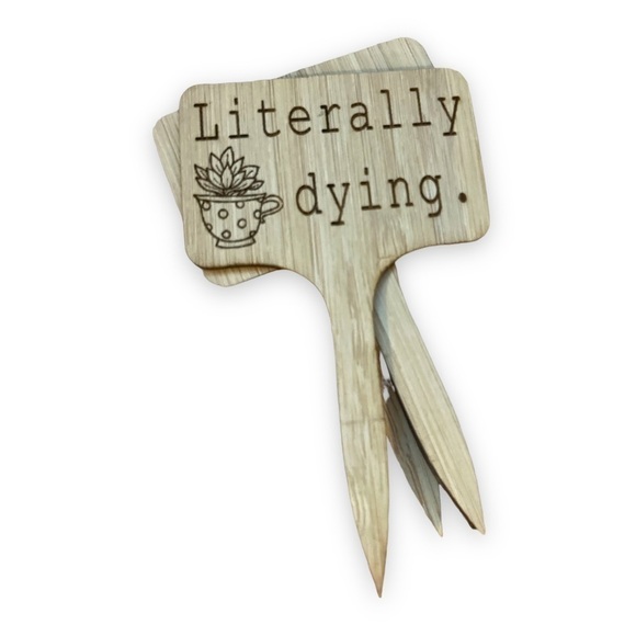 Custom 6-Pack Bamboo Engraved Funny Plant Markers - Picture 7 of 9